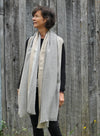 Alpaca & Silk Scarf, Steel with Almond Stripe