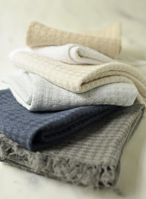 Linen Guest Towels Navy