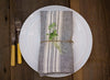 Napkin Stonewashed Linen Charcoal With White Stripes