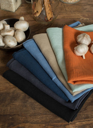 Linen Tea Towel Black