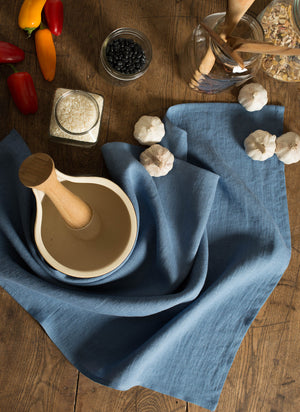 Linen Tea Towel Periwinkle