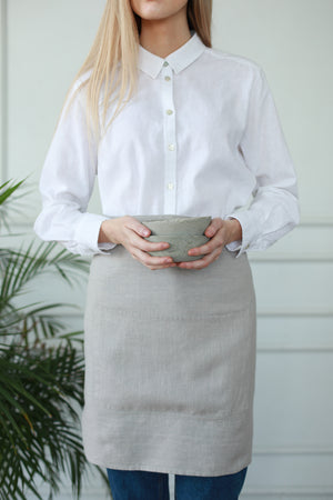 Cropped half apron light grey