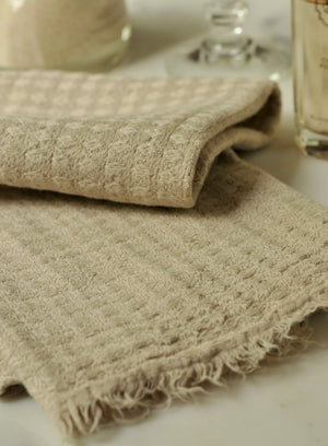 Linen Guest Towels Almond