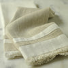 Linen Guest Towels Beige with White stripe