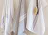 Linen Hand Towels White with Charcoal Stripes