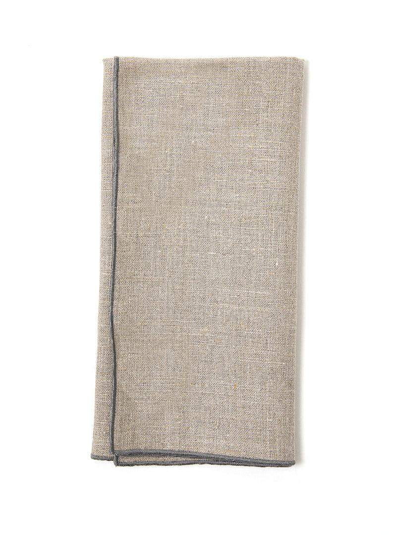 Linen Napkin Natural with Charcoal