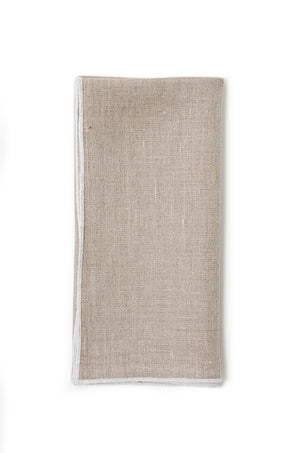 Linen  Napkin Natural with White