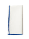 Linen Napkin White with Blue
