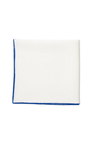 Linen Napkin White with Blue