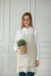 Pinafore Japanese style apron beige