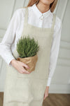 Pinafore Japanese style apron beige
