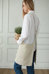 Pinafore Japanese style apron beige