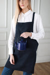 Pinafore Japanese style apron navy