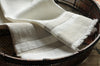 Linen Tea Towels Rustic White & Beige stripe