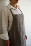 Pinafore Style Apron Grey/Natural