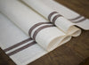 Linen Tea Towels White with Chocolate Stripes