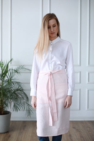 Long Half Apron Pink