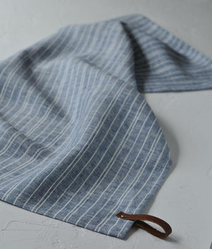 Linen Tea Towels Denim with White Stripes