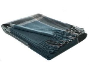 Alpaca & Wool Desert Sage Antique Moss and Pale Aqua Throw