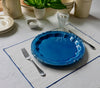 Linen Placemats Off-white with blue