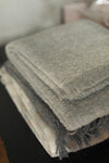Alpaca Throw in Light Grey & Ivory