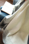 Alpaca Throw in Ivory & Dark Grey